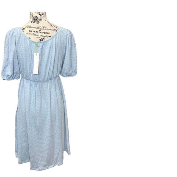 Good Luck Gem Puff Sleeve Mini Dress in Soft Blue - Picture 9 of 12